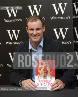 Fresh from captaining his team to Ashes glory, England cricket captain Andrew Strauss is pictured signing copies of his autobiography Testing Times: On and Off the Field at Waterstones , Leadenhall Market. ..copyright©Nick Cunard/Writer Pictures/Rosebud2