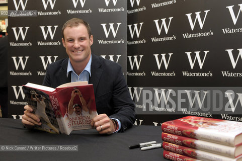 Fresh from captaining his team to Ashes glory, England cricket captain Andrew Strauss is pictured signing copies of his autobiography Testing Times: On and Off the Field at Waterstones , Leadenhall Market. ..copyright©Nick Cunard/Writer Pictures/Rosebud2