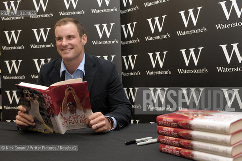 Fresh from captaining his team to Ashes glory, England cricket captain Andrew Strauss is pictured signing copies of his autobiography Testing Times: On and Off the Field at Waterstones , Leadenhall Market. ..copyright©Nick Cunard/Writer Pictures/Rosebud2