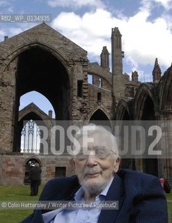 Sundial Scottish Arts Council Book of the Year Award..Overall Winner Edwin Morgan pictured with ceremony host Rory Bremner at Melrose Abbey in the Scottish Borders. The event was held at the Borders Book Festival.also in this picture: l-r Jane McKee (first book prize), Ali Smith (fiction), Alastair Moffat (Borders Book Festival)..copyright©Colin Hattersley/Writer Pictures/Rosebud2