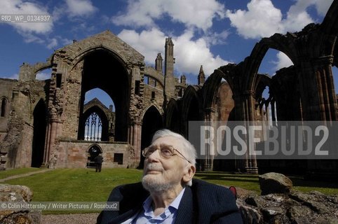Sundial Scottish Arts Council Book of the Year Award..Overall Winner Edwin Morgan pictured with ceremony host Rory Bremner at Melrose Abbey in the Scottish Borders. The event was held at the Borders Book Festival.also in this picture: l-r Jane McKee (first book prize), Ali Smith (fiction), Alastair Moffat (Borders Book Festival)..copyright©Colin Hattersley/Writer Pictures/Rosebud2