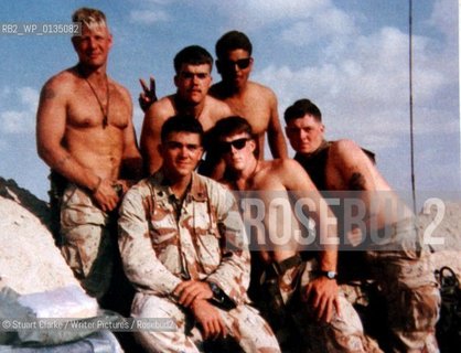 Author Anthony Swofford with the Marine Corp in Kuwait during the Desert Shield in 1990 (in Sunglasses) ..copyright©Stuart Clarke/Writer Pictures/Rosebud2