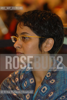 Indian novelist Abha Dawesar during a conference at the Paris Salon du Livre 2007. Winner of the Stonewall Book Award an©Writer Pictures/Rosebud2