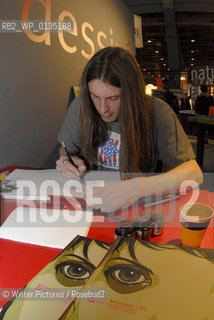 Stephan Thanneur signing his latest comics book Mauvaise line, Emmanuel Proust editions at the Paris Salon du Livre 20©Writer Pictures/Rosebud2