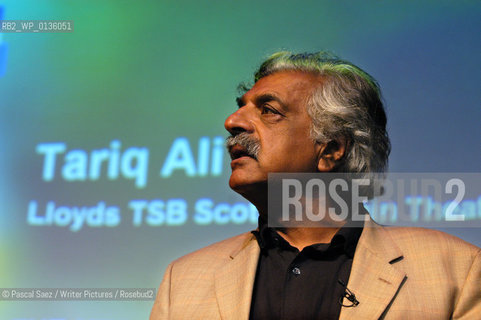Pakistani born British writer Tariq Ali at the Edinburgh International Book Festival 2003. He is also a historian, political polemicist and anti-war activist...Copyright©Pascal Saez/Writer Pictures/Rosebud2