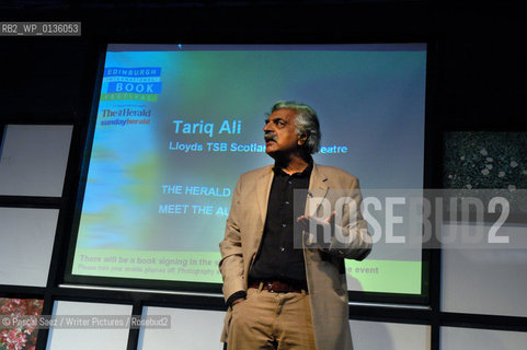 Pakistani born British writer Tariq Ali at the Edinburgh International Book Festival 2003. He is also a historian, political polemicist and anti-war activist...Copyright©Pascal Saez/Writer Pictures/Rosebud2