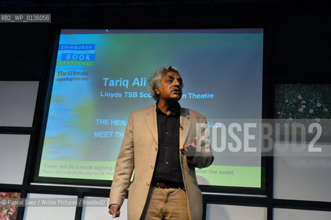 Pakistani born British writer Tariq Ali at the Edinburgh International Book Festival 2003. He is also a historian, political polemicist and anti-war activist...Copyright©Pascal Saez/Writer Pictures/Rosebud2