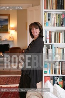 Catherine Alliott at her home Northfield Grange near Tring in Hertfordshire.  Standing outside with front of house...copyright©John Lawrence/Writer Pictures/Rosebud2