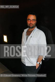 Image ID:  .Charles dAmbrosio Author of -  Le musée des poissons morts  , Albin Michel.at Nostalgie Radio, Brussels..©Copyrigh©t Edouard Smekens/Writer Pictures/Rosebud2