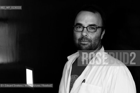 Image ID:  .Charles dAmbrosio Author of -  Le musée des poissons morts  , Albin Michel.at Nostalgie Radio, Brussels..©Copyrigh©t Edouard Smekens/Writer Pictures/Rosebud2