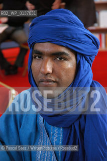 Malian Tuareg writer Moussa Ag Assarid at the Salon du Livre (Book Fair) in Paris, March 2006..Copyright©Pascal Saez/Writer Pictures/Rosebud2