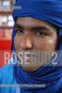 Malian Tuareg writer Moussa Ag Assarid at the Salon du Livre (Book Fair) in Paris, March 2006..Copyright©Pascal Saez/Writer Pictures/Rosebud2