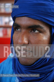 Malian Tuareg writer Moussa Ag Assarid at the Salon du Livre (Book Fair) in Paris, March 2006..Copyright©Pascal Saez/Writer Pictures/Rosebud2