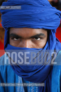 Malian Tuareg writer Moussa Ag Assarid at the Salon du Livre (Book Fair) in Paris, March 2006..Copyright©Pascal Saez/Writer Pictures/Rosebud2