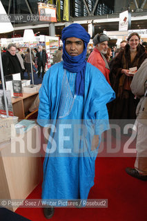 Malian Tuareg writer Moussa Ag Assarid at the Salon du Livre (Book Fair) in Paris, March 2006..Copyright©Pascal Saez/Writer Pictures/Rosebud2