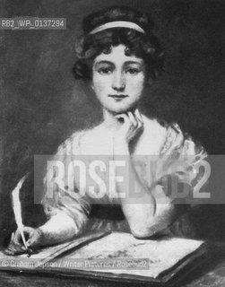 Jane Austen at her writing desk.  A frontice piece image published 1909..Copyright©Graham Jepson/Writer Pictures/Rosebud2