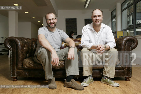 The authors of the Television show Peepshow, Sam Bain (glasses) and Jessie Armstrong (white shirt)..Copyright©Graham Jepson/Writer Pictures/Rosebud2