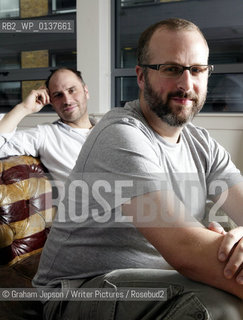 The authors of the Television show Peepshow, Sam Bain (glasses) and Jessie Armstrong (white shirt)..Copyright©Graham Jepson/Writer Pictures/Rosebud2