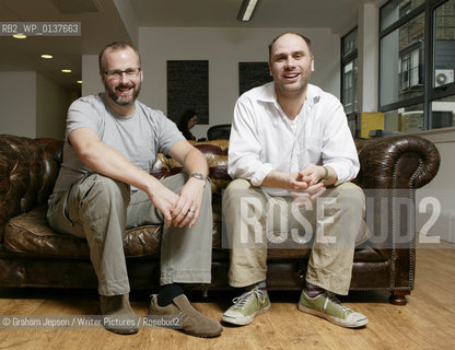 The authors of the Television show Peepshow, Sam Bain (glasses) and Jessie Armstrong (white shirt)..Copyright©Graham Jepson/Writer Pictures/Rosebud2