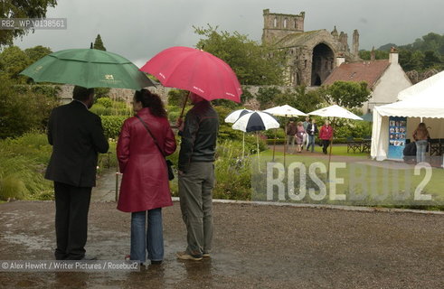 Events at the Borders Book Festival 2007, held in Melrose in the Scottish Borders...Alastair Robertson with Susan Windram and Partner..Copyright©Alex Hewitt/Writer Pictures/Rosebud2
