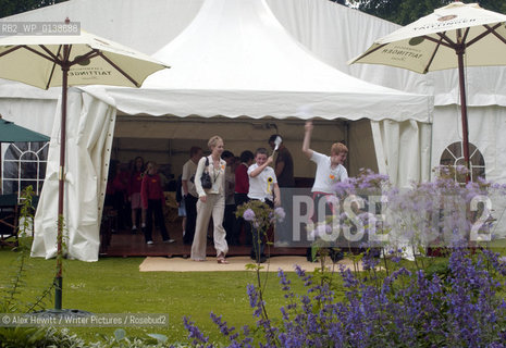 Events at the Borders Book Festival 2007, held in Melrose in the Scottish Borders...Children leaving the festival marquee..Copyright©Alex Hewitt/Writer Pictures/Rosebud2