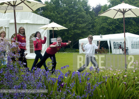 Events at the Borders Book Festival 2007, held in Melrose in the Scottish Borders...Children leaving the festival marquee..Copyright©Alex Hewitt/Writer Pictures/Rosebud2