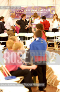Events at the Borders Book Festival 2007, held in Melrose in the Scottish Borders...Children inside the festival marquee..Copyright©Alex Hewitt/Writer Pictures/Rosebud2