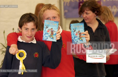 Events at the Borders Book Festival 2007, held in Melrose in the Scottish Borders...Children inside the festival marquee..Copyright©Alex Hewitt/Writer Pictures/Rosebud2
