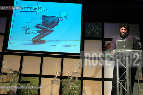 20 August 2005-Edinburgh,UK- British cartoonist Steve Bell. Steve Bells acclaimed political satire work appears regularly in the daily newspaper The Guardian.Here at the Edinburgh International Book Festival 2005..Copyright©Pascal S/Writer Pictures/Rosebud2