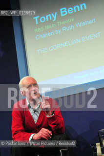 Tony Benn at The Edinburgh International Book Festival 2008..Copyright©Pascal Saez/Writer Pictures/Rosebud2