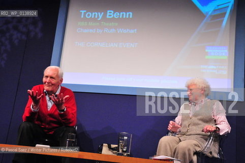 Tony Benn at The Edinburgh International Book Festival 2008..Copyright©Pascal Saez/Writer Pictures/Rosebud2