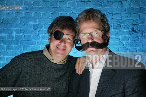 Ridley Pearson (glasses) and Dave Barry who have written a prequel to Peter Pan..Copyright©Graham Jepson/Writer Pictures/Rosebud2