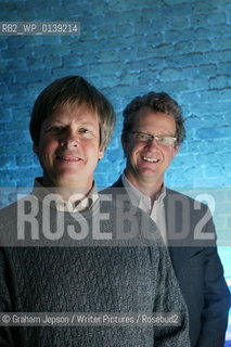 Ridley Pearson (glasses) and Dave Barry who have written a prequel to Peter Pan..Copyright©Graham Jepson/Writer Pictures/Rosebud2