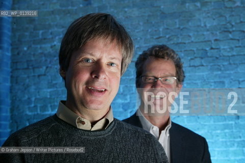 Ridley Pearson (glasses) and Dave Barry who have written a prequel to Peter Pan..Copyright©Graham Jepson/Writer Pictures/Rosebud2