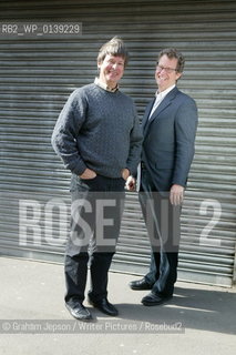 Ridley Pearson (glasses) and Dave Barry who have written a prequel to Peter Pan..Copyright©Graham Jepson/Writer Pictures/Rosebud2