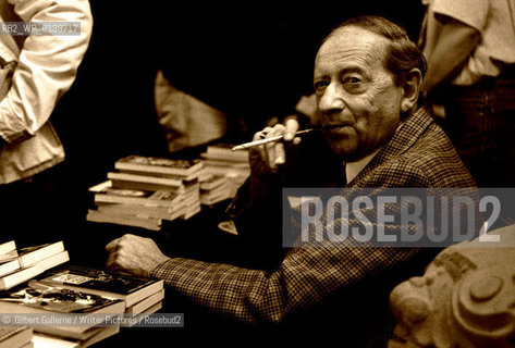 Robert Bloch, American writer, at the 1985 Festival de Metz, in Metz, France, 04/05/1985..©.Gilbert Gallerne/Writer Pictures/Rosebud2