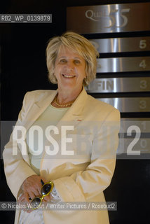 Image ID: .Denise Bombardier at Nostalgie Radio In Brussels.Writer of Propos dune moraliste, Edna; Irma et Gloria.Copyright©Nicolas Wibaut/Writer Pictures/Rosebud2