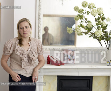 Susie Boyt , author of My Judy Garland Life. Photographed at home in London with her Ruby Red Shoes....Copyright©Geraint Lewis/Writer Pictures/Rosebud2