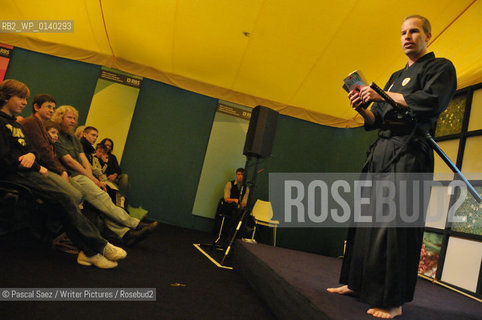 Chris Bradford, author of the Young Samurai series, and himself a japanese martial arts specialist, here at the Edinburgh International Book Festival...copyright©Pascal Saez/Writer Pictures/Rosebud2