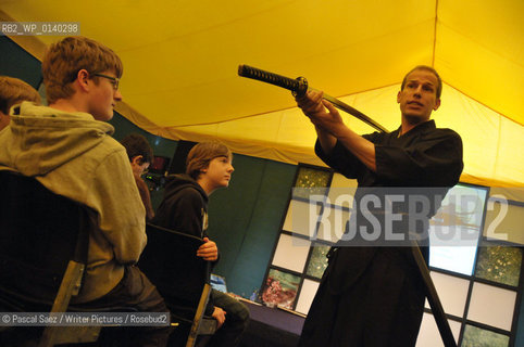 Chris Bradford, author of the Young Samurai series, and himself a japanese martial arts specialist, here at the Edinburgh International Book Festival...copyright©Pascal Saez/Writer Pictures/Rosebud2