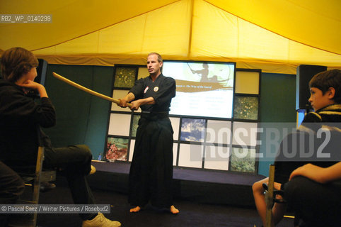 Chris Bradford, author of the Young Samurai series, and himself a japanese martial arts specialist, here at the Edinburgh International Book Festival...copyright©Pascal Saez/Writer Pictures/Rosebud2
