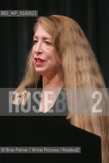 Lucie Brock-Broido at the Academy of American Poets award ceremony in New York City 2008.7 November 2008, New York, Lucie Brock-Broido introduces Henri Cole, recipient of the Lenore Marshall Poetry Prize, at the 2008 Academy of American Poets awards ceremony...Copyright©Brian Palmer/Writer Pictures/Rosebud2