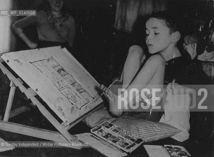 Christy Brown disabled Irish writer. The life story that inspired My Left Foot.Christy winning a painting competition in 1944..Copyright©Sunday Independent/Writer Pictures/Rosebud2
