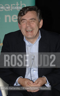 Gordon Brown at Queens Hall, Edinburgh, 08/10/06..Gordon Brown on stage, during a sound check before his performance at Edinburghs Queens Hall..copyright©Colin Hattersley/Writer Pictures/Rosebud2