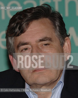 Gordon Brown at Queens Hall, Edinburgh, 08/10/06..Gordon Brown on stage, during a sound check before his performance at Edinburghs Queens Hall..copyright©Colin Hattersley/Writer Pictures/Rosebud2