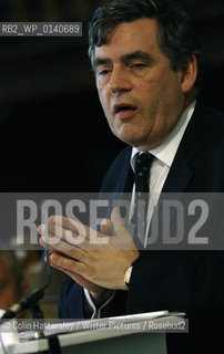 Gordon Brown at Queens Hall, Edinburgh, 08/10/06..Gordon Brown on stage, during a sound check before his performance at Edinburghs Queens Hall..copyright©Colin Hattersley/Writer Pictures/Rosebud2
