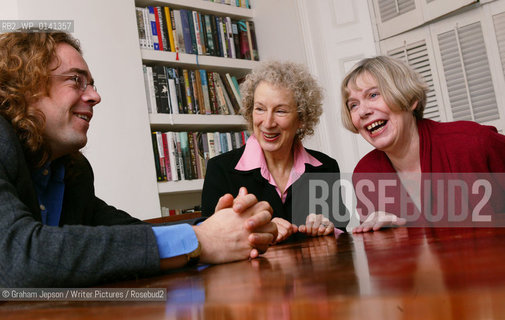 Margaret Atwood and Karen Armstrong (in red cardigan) with Jamie Byng..copyright©Graham Jepson/Writer Pictures/Rosebud2