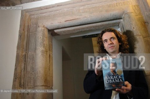 Jamie Byng, Canongate Publishing, Edinburgh, with a book by Barack Obama..copyright©Jayne Emsley/TSPL/Writer Pictures/Rosebud2