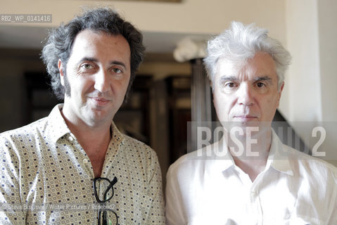 Paolo Sorrentino, director of film This Must Be The Place, and David Byrne in Capri for Le Conversazioni (The Conversations) Capri, Italy. 3 July 2010..copyright©Steve Bisgrove/Writer Pictures/Rosebud2