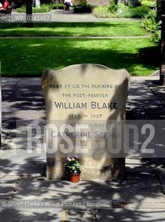 The Grave of William Blake the author in Bunhill Fields in the City of London.  ..copyright©Stuart Clarke/Writer Pictures/Rosebud2